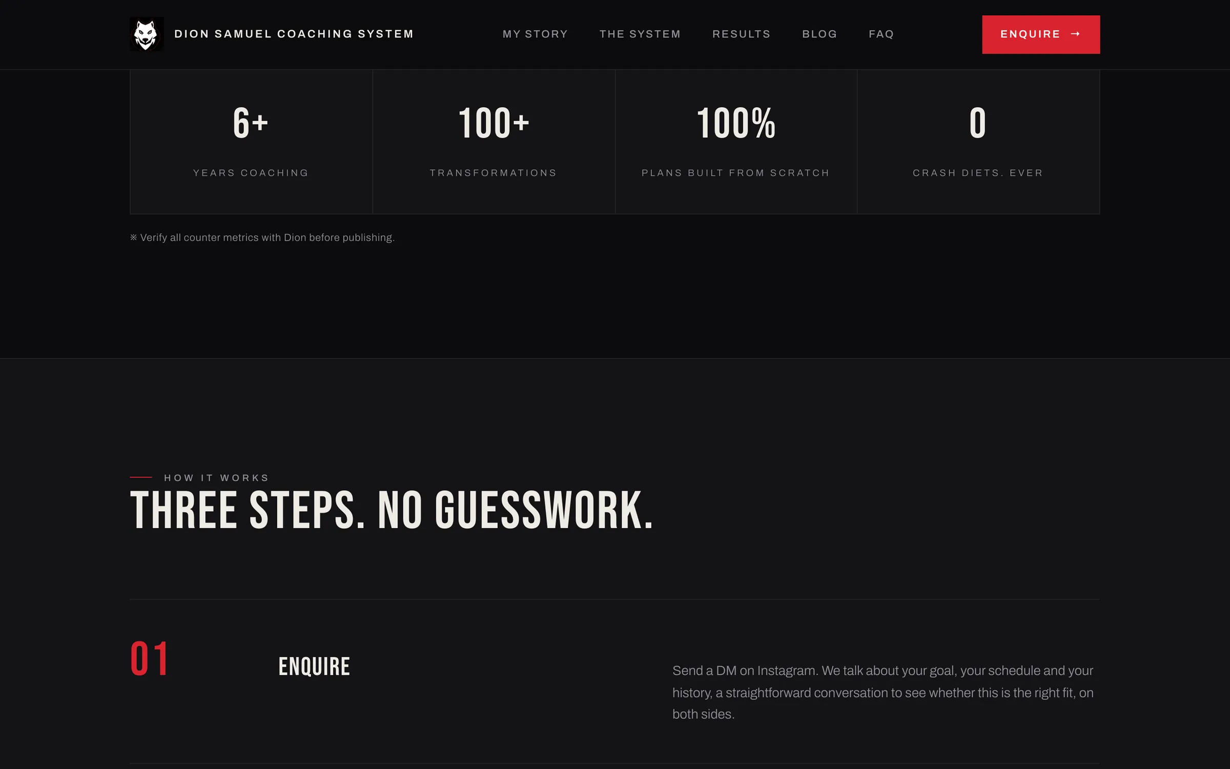 How It Works section, the three-step process to start