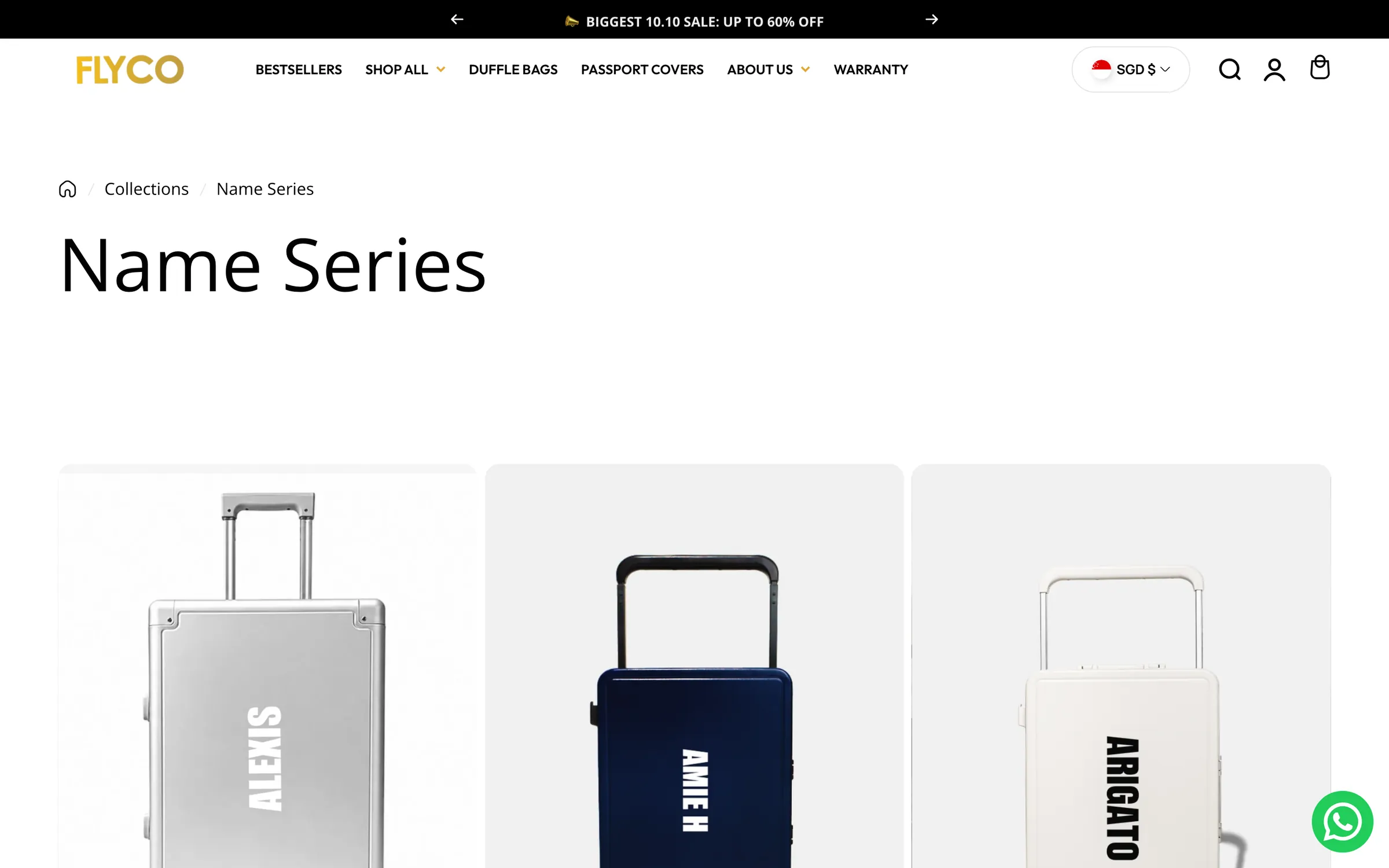 Name Series collection, cases printed with customers' names