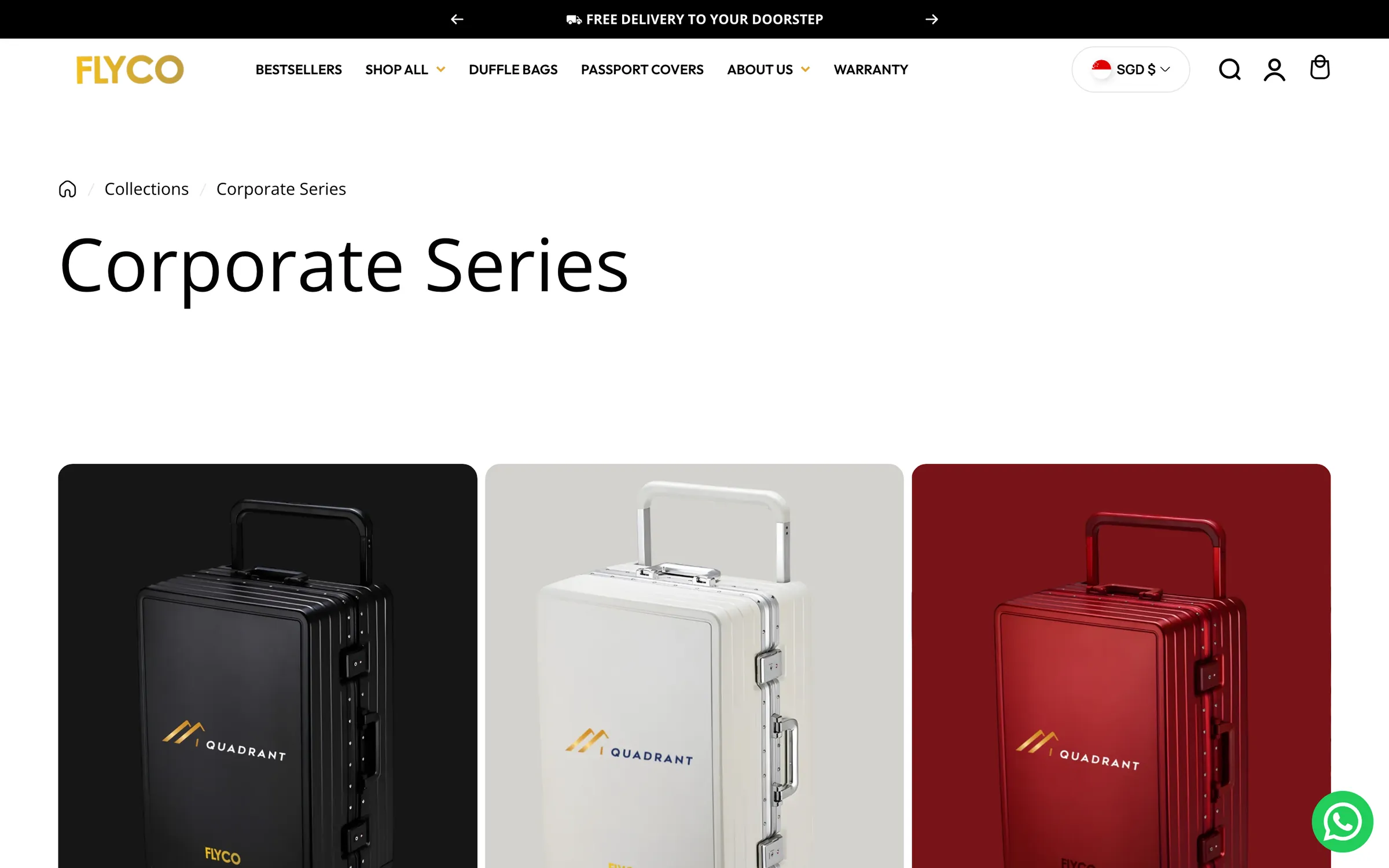 Corporate Series collection, luggage branded with a company logo