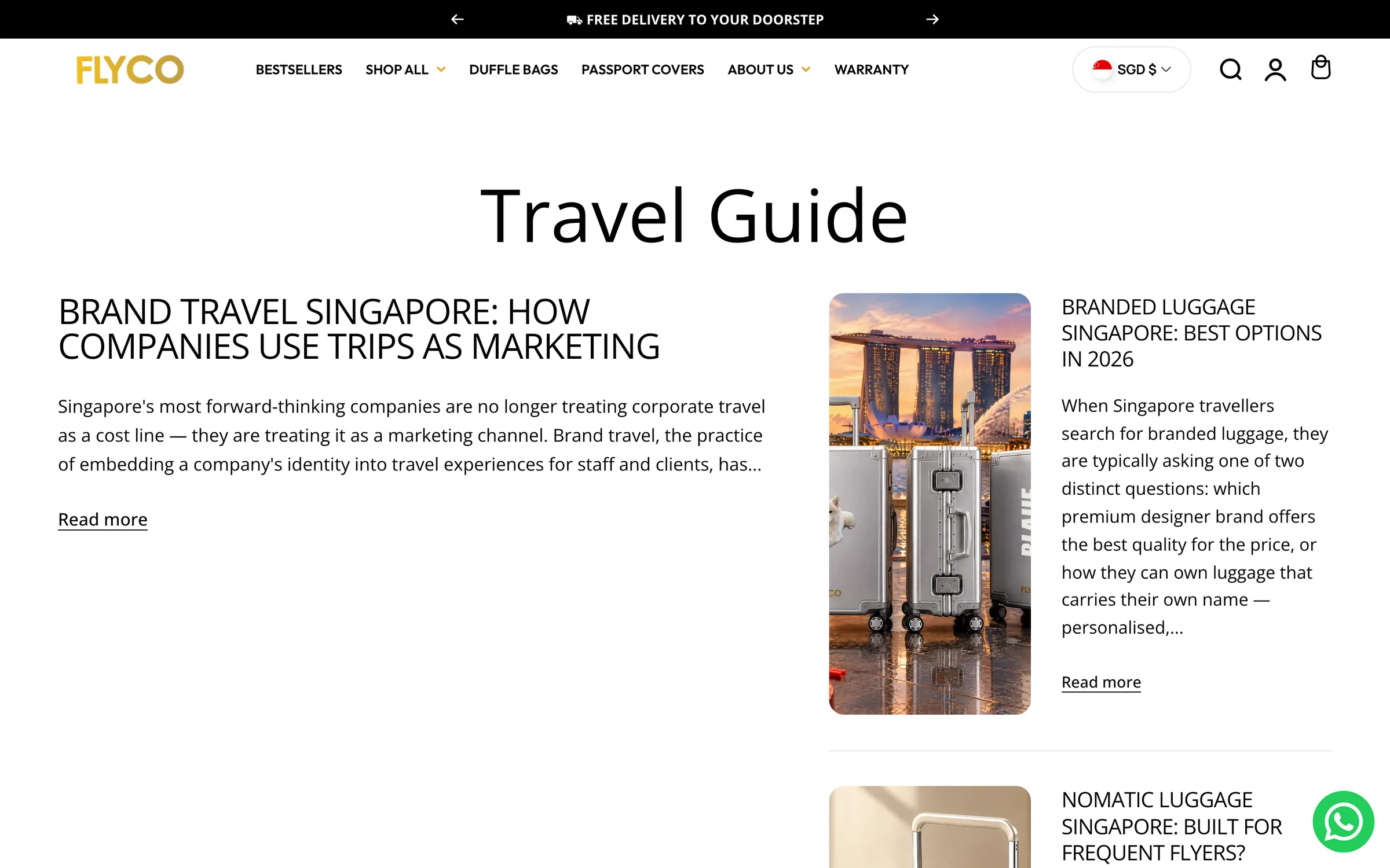 Travel Guide blog with articles on branded and personalised luggage in Singapore