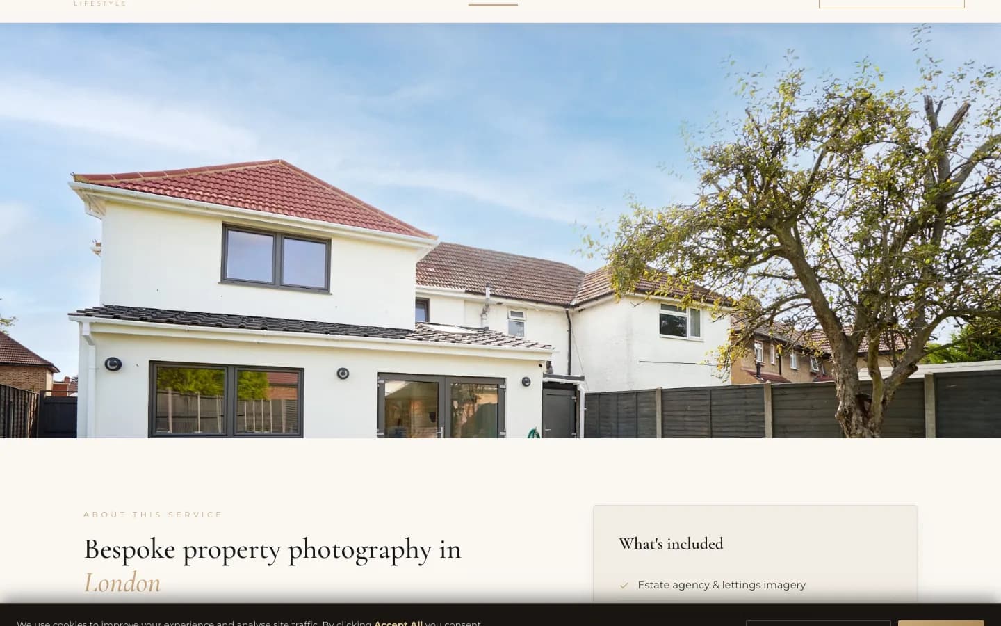 Property photography service page