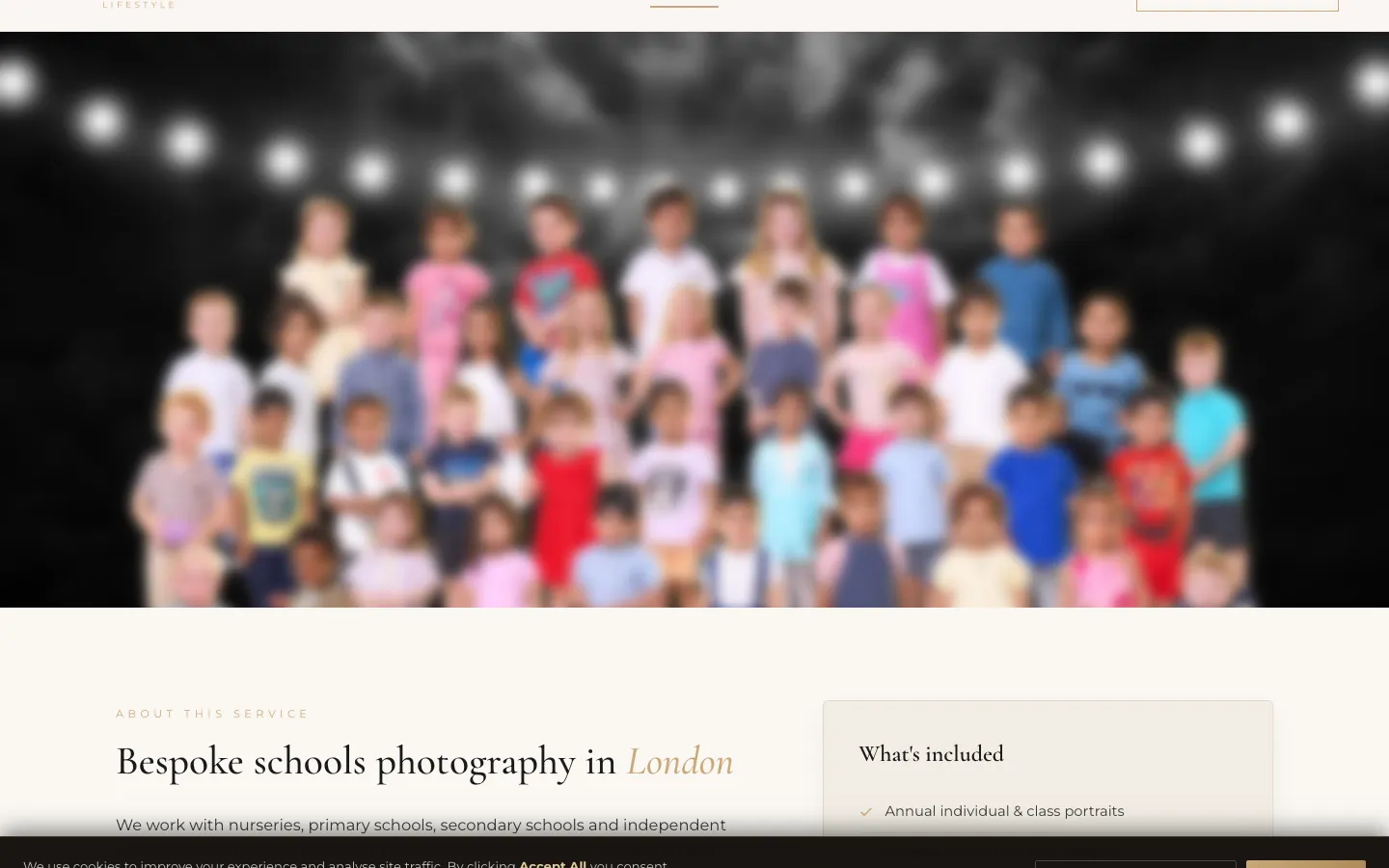 Schools photography service page